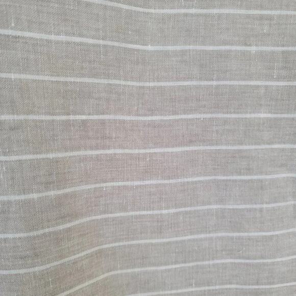 C&C California Long Sleeve Striped Linen Top Tan White Women Size M Round Neck - Picture 6 of 9